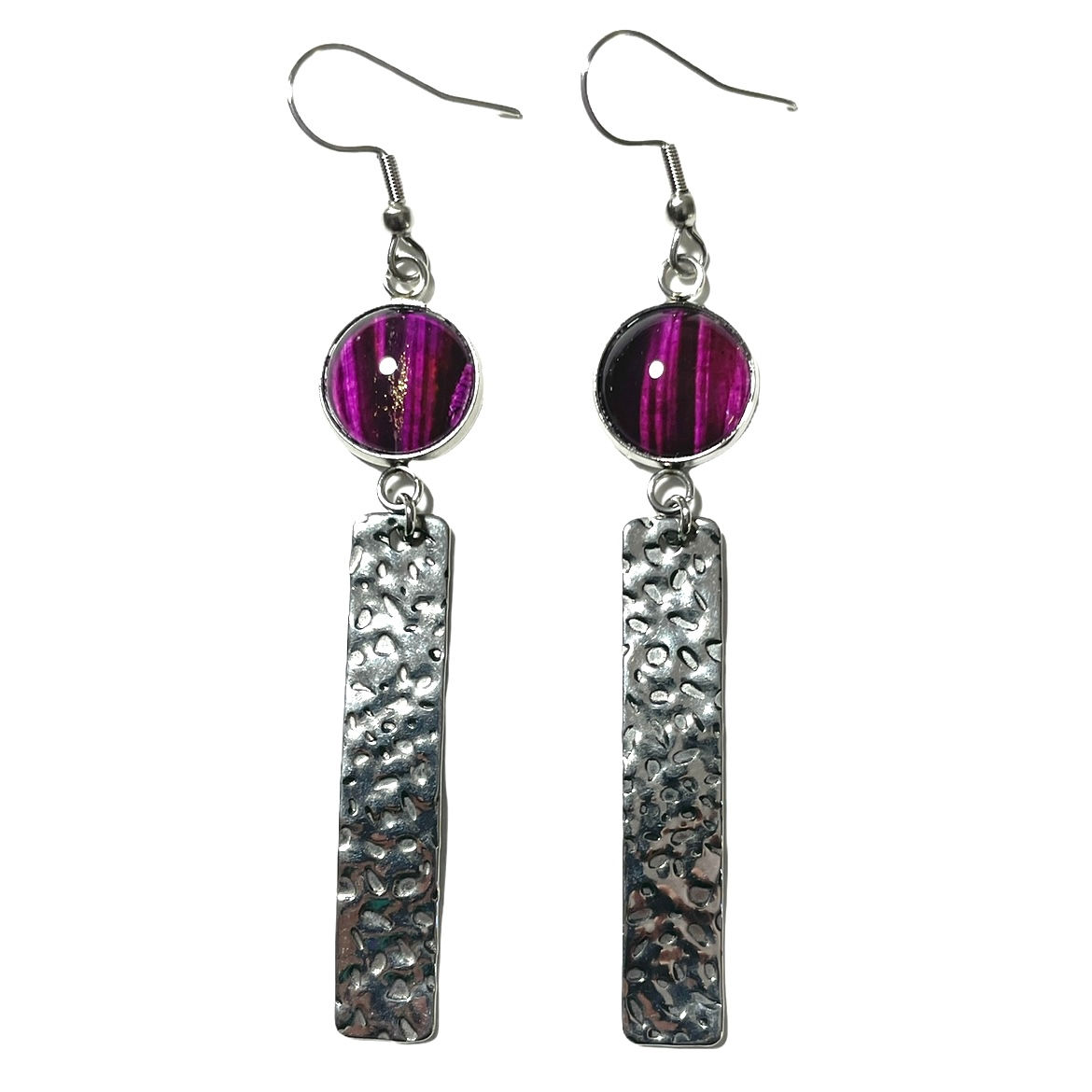 Original Artwork Hammered Drop Earrings