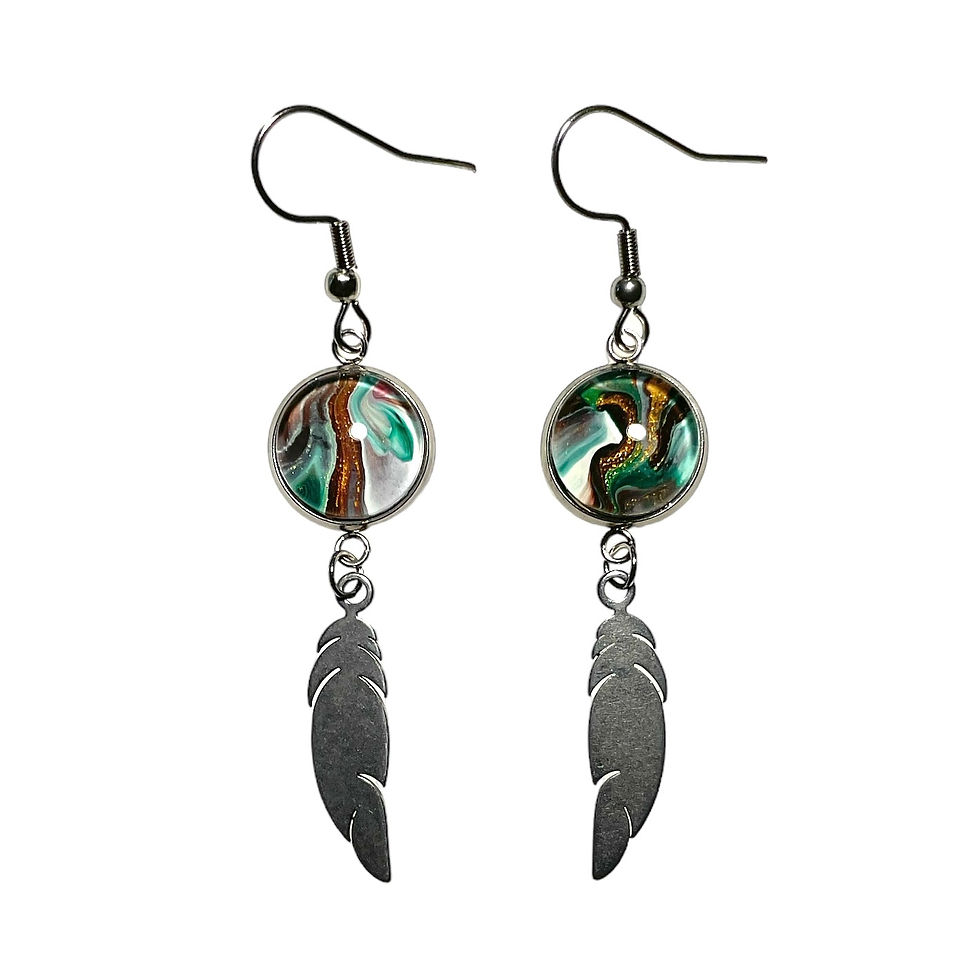 Original Artwork Feather Earrings