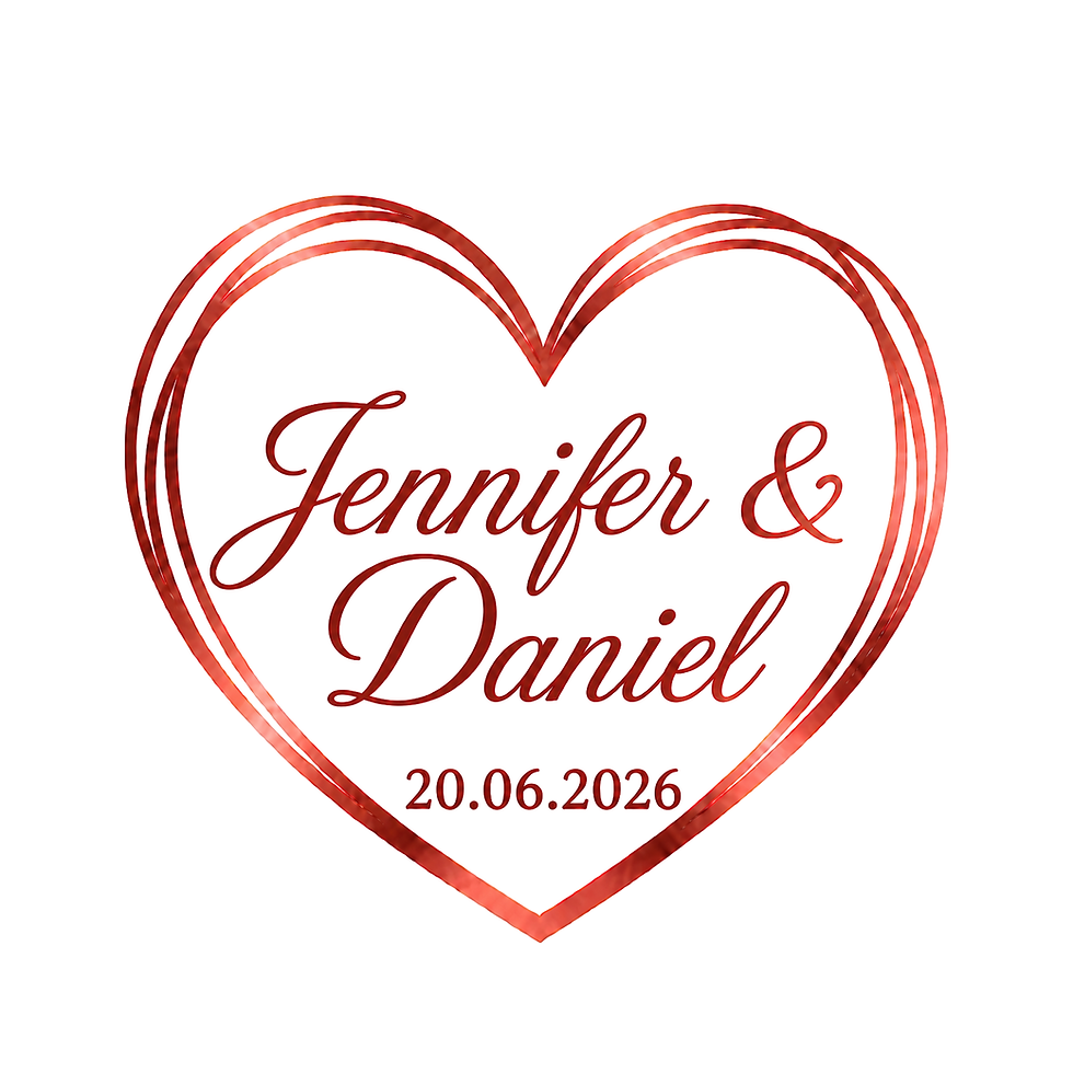 Wedding edible cupcake topper with gold heart, custom names and wedding date