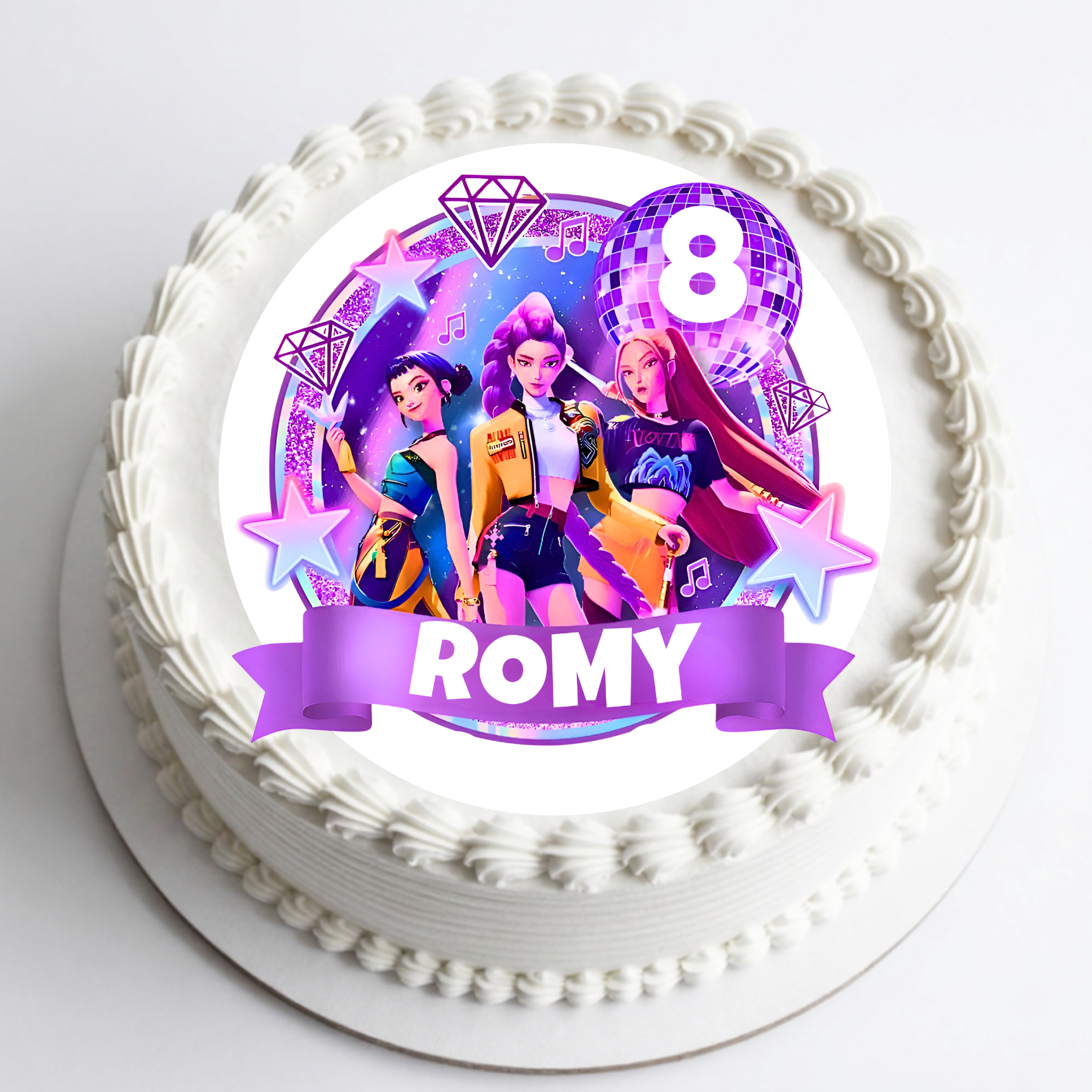 KPOP demeno hunters edible cake topper, personalised with any name or age. Made in Ireland, fast dispatch