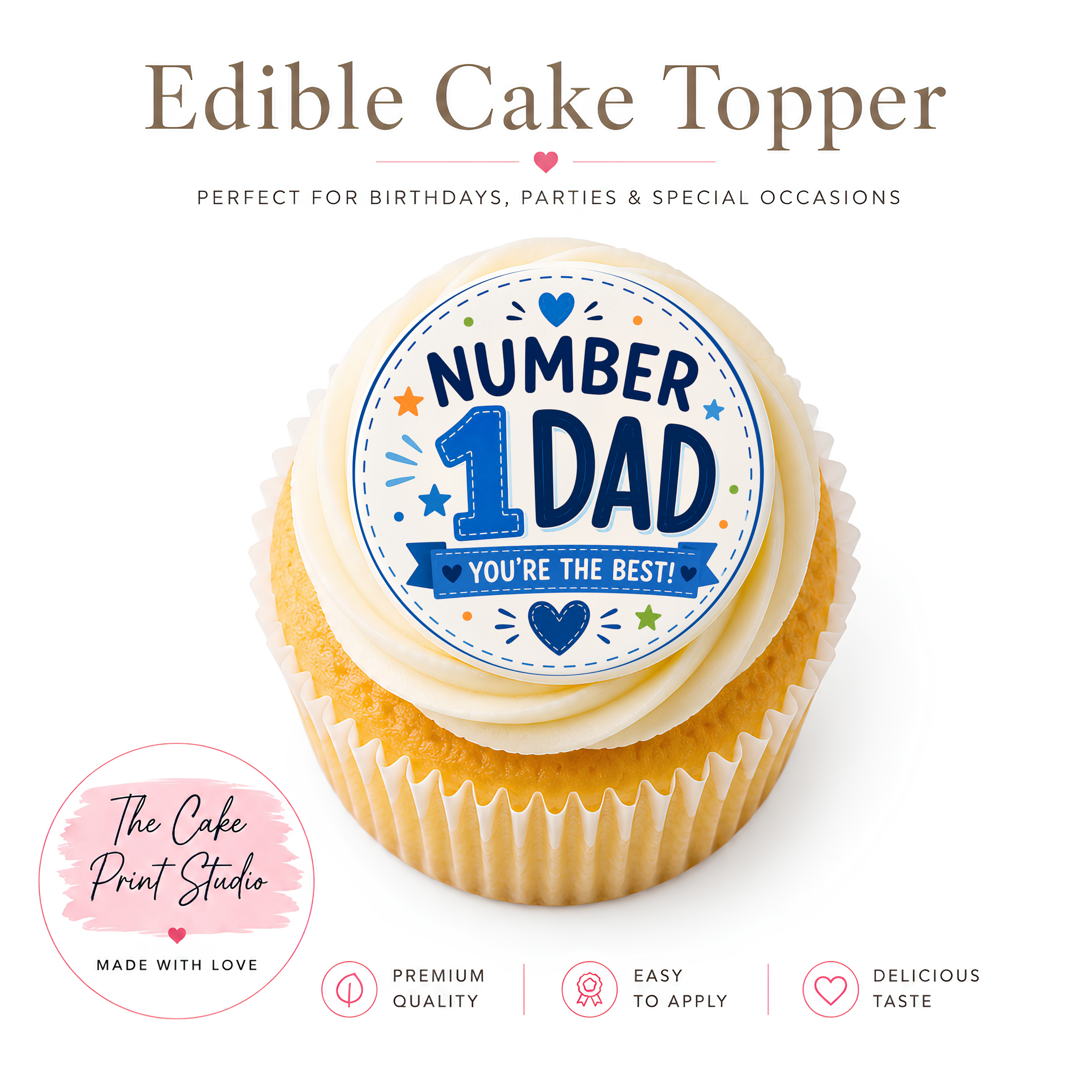 Father's Day Edible Cupcake Toppers