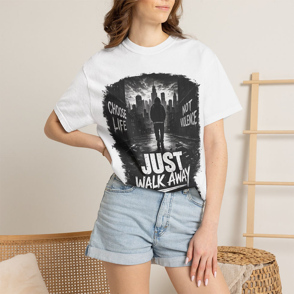 Thumbnail: T-Shirt — "Just Walk Away" Choose Life Not Violence Graphic Tee