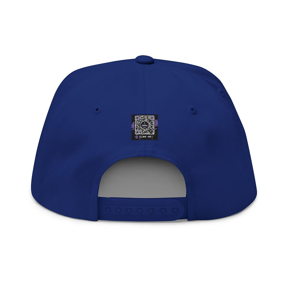 Thumbnail: Flat Bill Cap — 'Just Walk Away' Embroidered Skull Logo Snapback