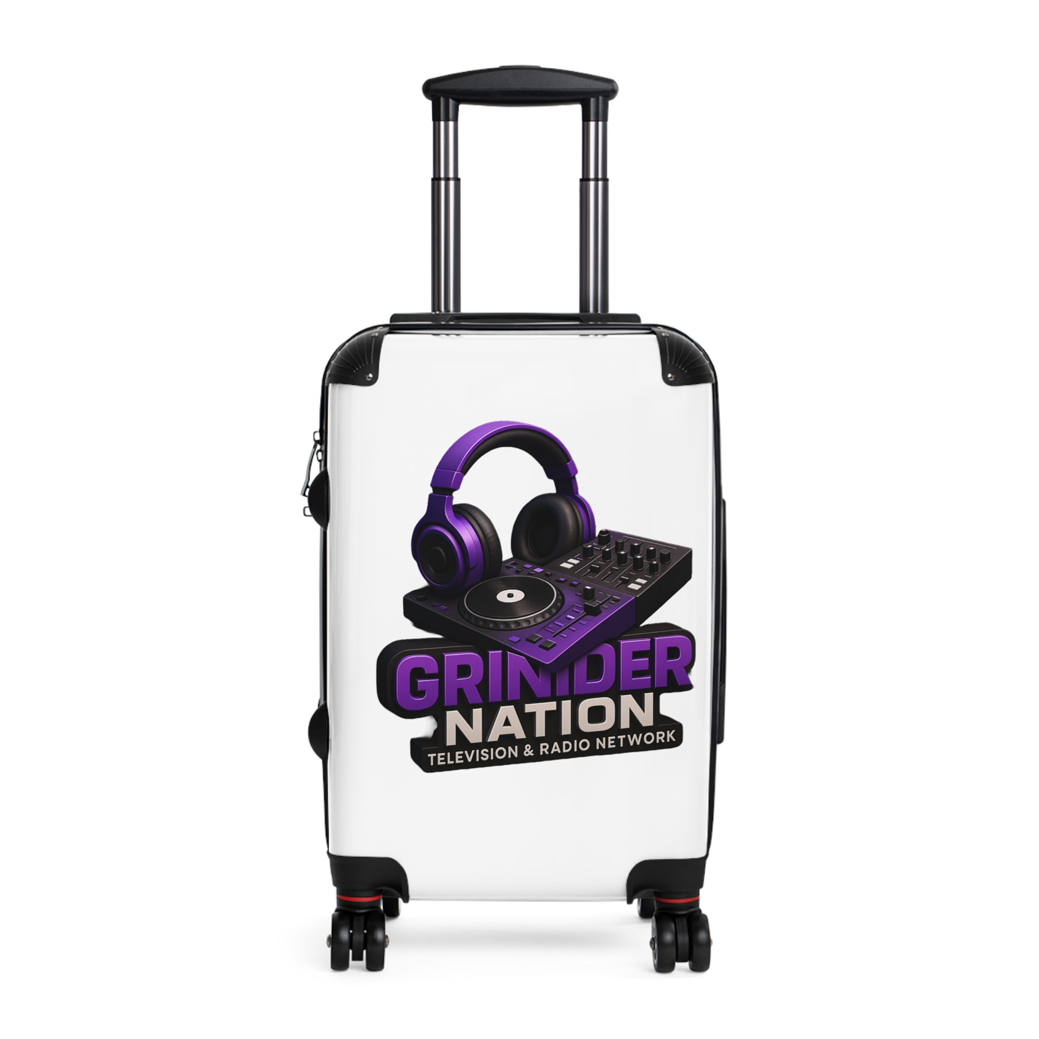 Grinder Nation DJ Logo Carry-On Suitcase — Music Producer Travel Luggage