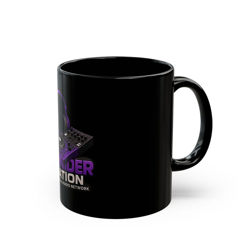 Thumbnail: Grinder Nation Black Mug — DJ Headphones & Turntable Coffee Cup (11oz/15oz)