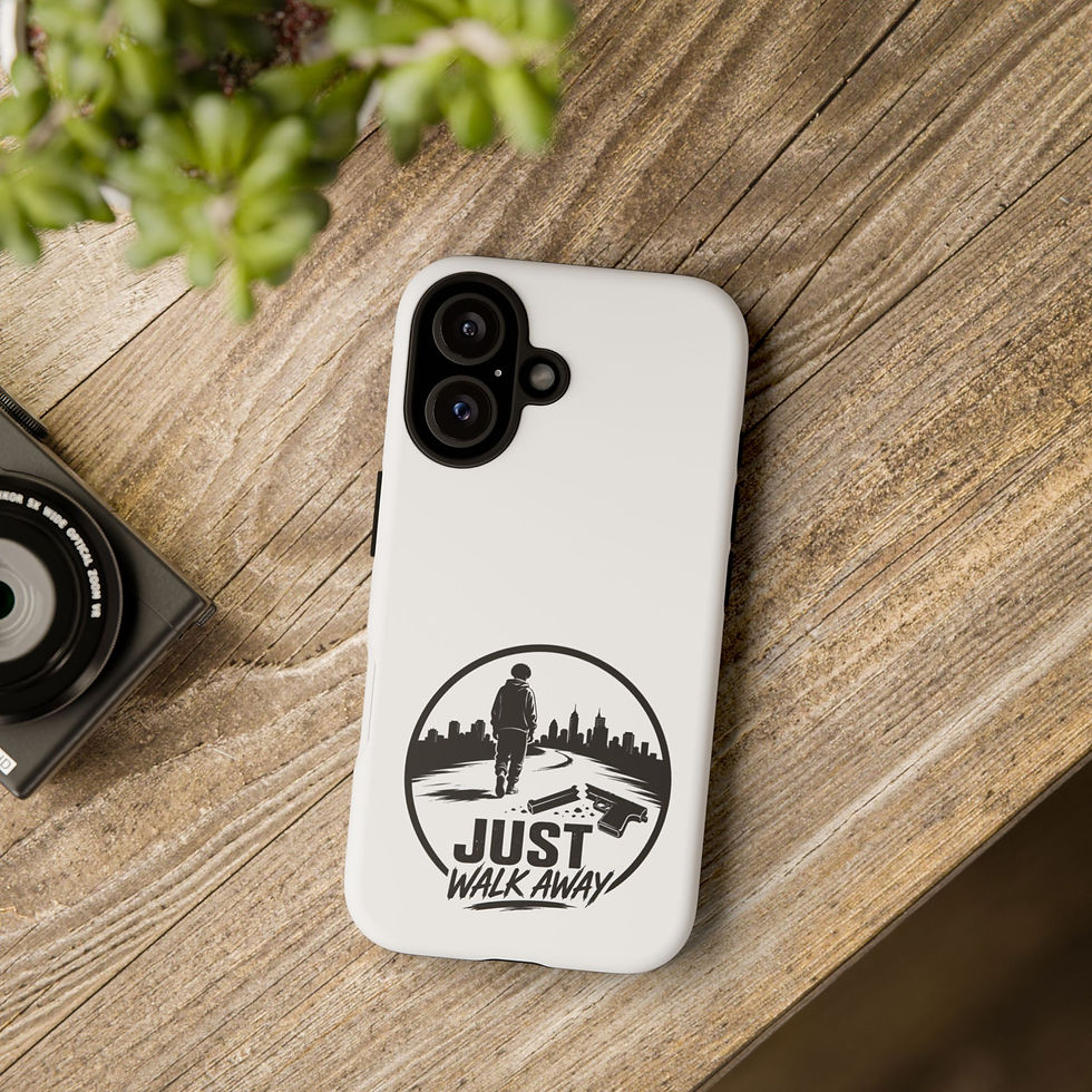 Thumbnail: Phone Case — "Just Walk Away" Black Silhouette Urban Design