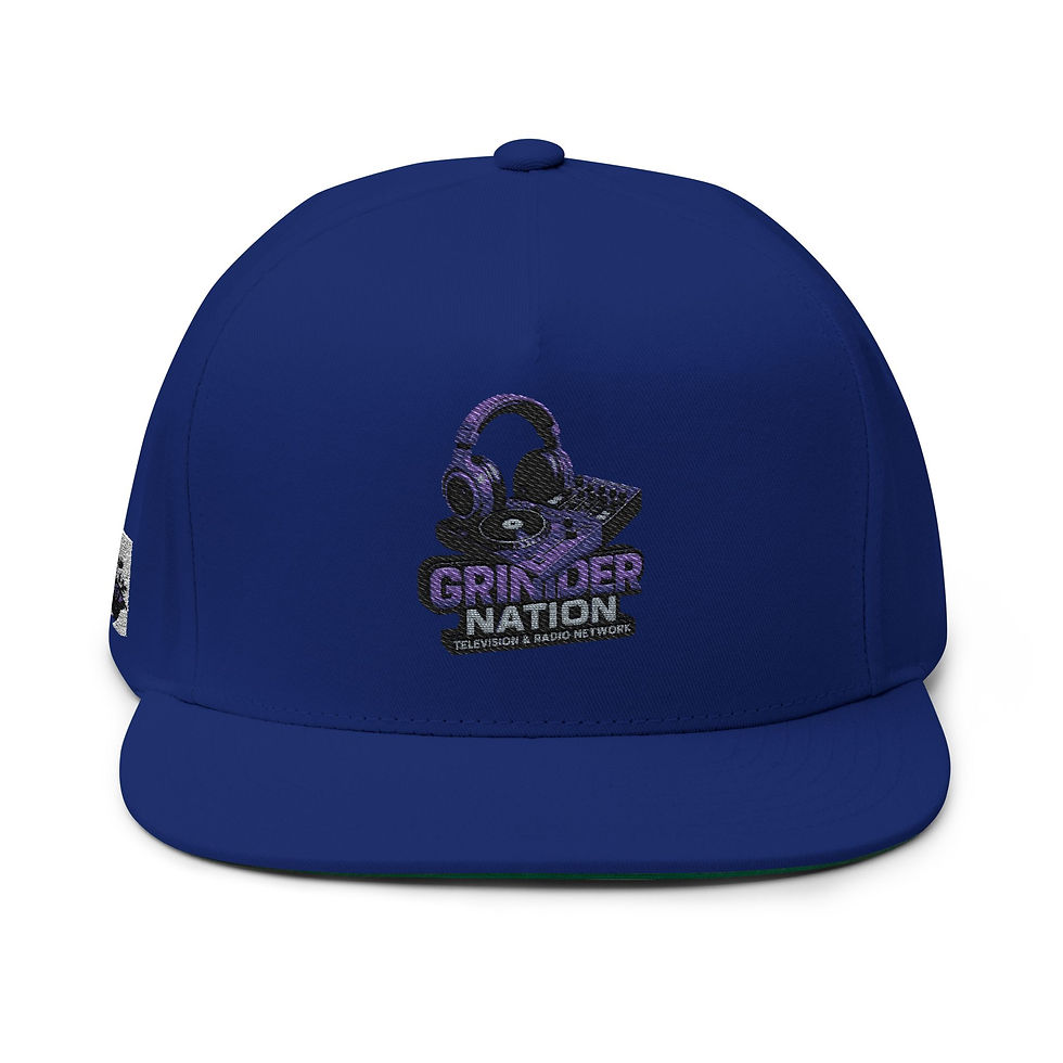 Thumbnail: Grillz Nation Embroidered Flat Bill Cap