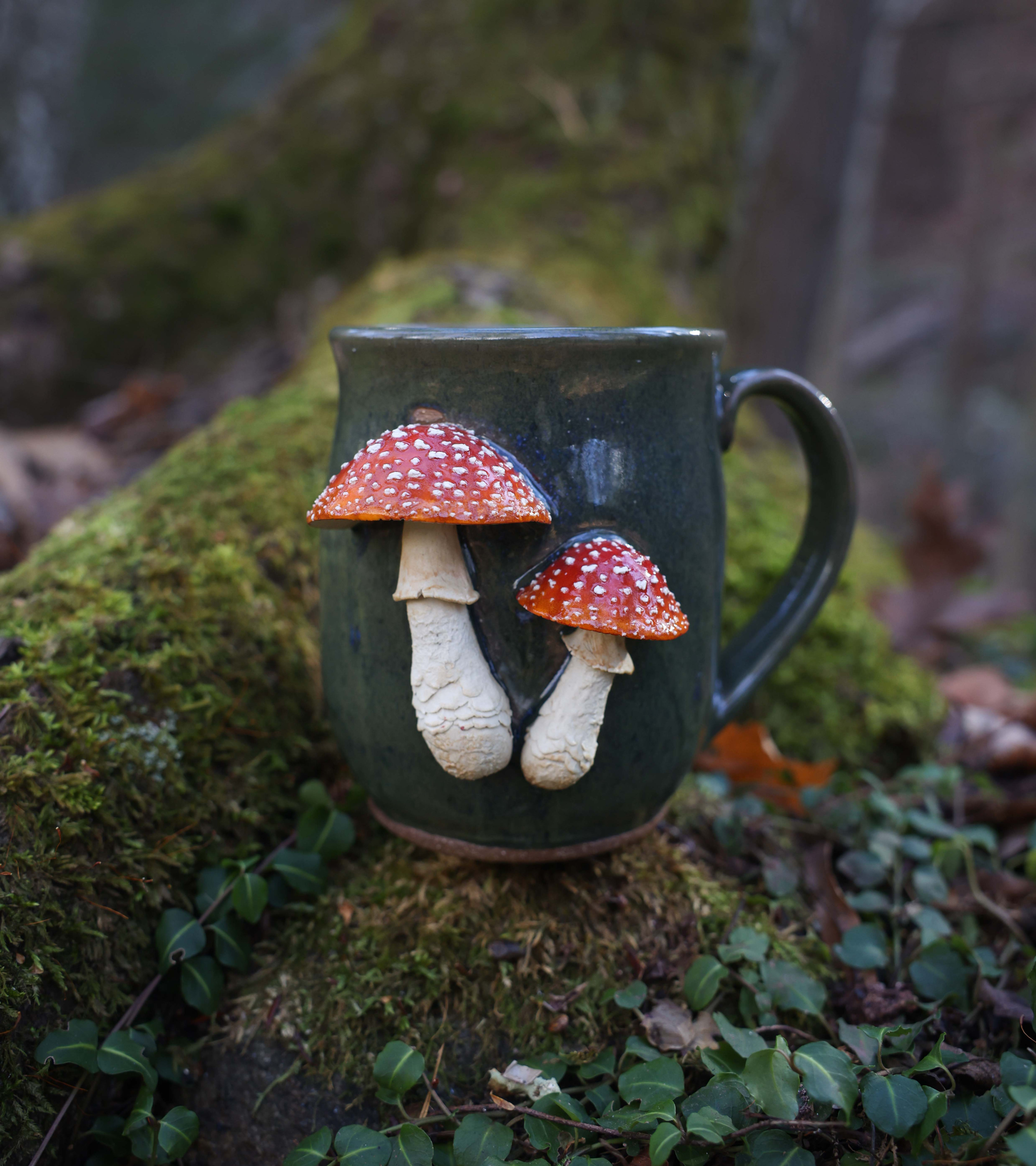 Green Amanita muscaria Mug