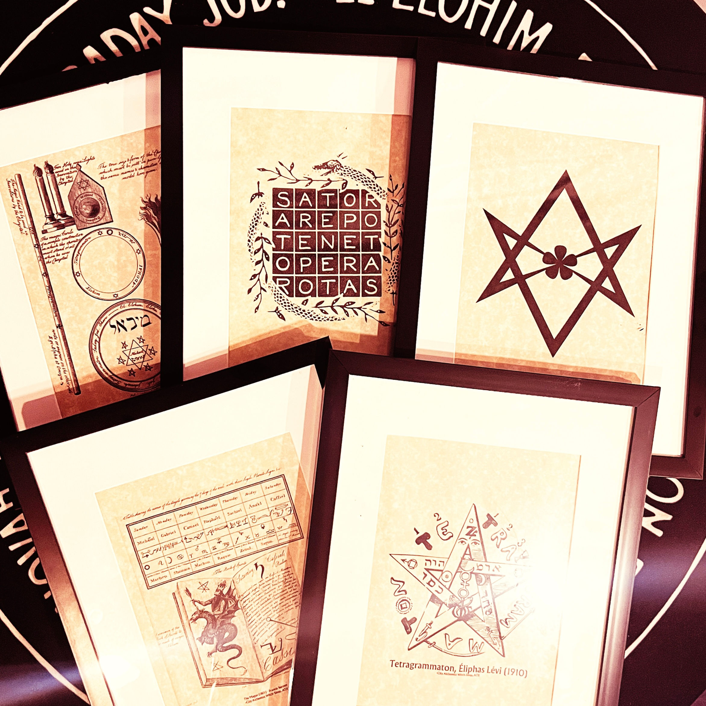 Framed occult prints