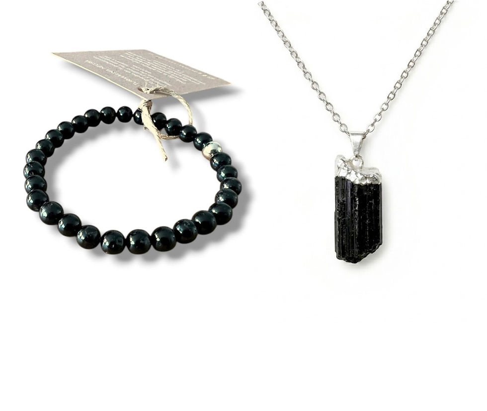 collar y pulsera turmalina negra natural
