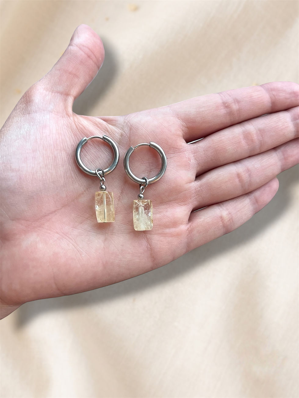 Miniatura: Aros con Piedra Citrino 
