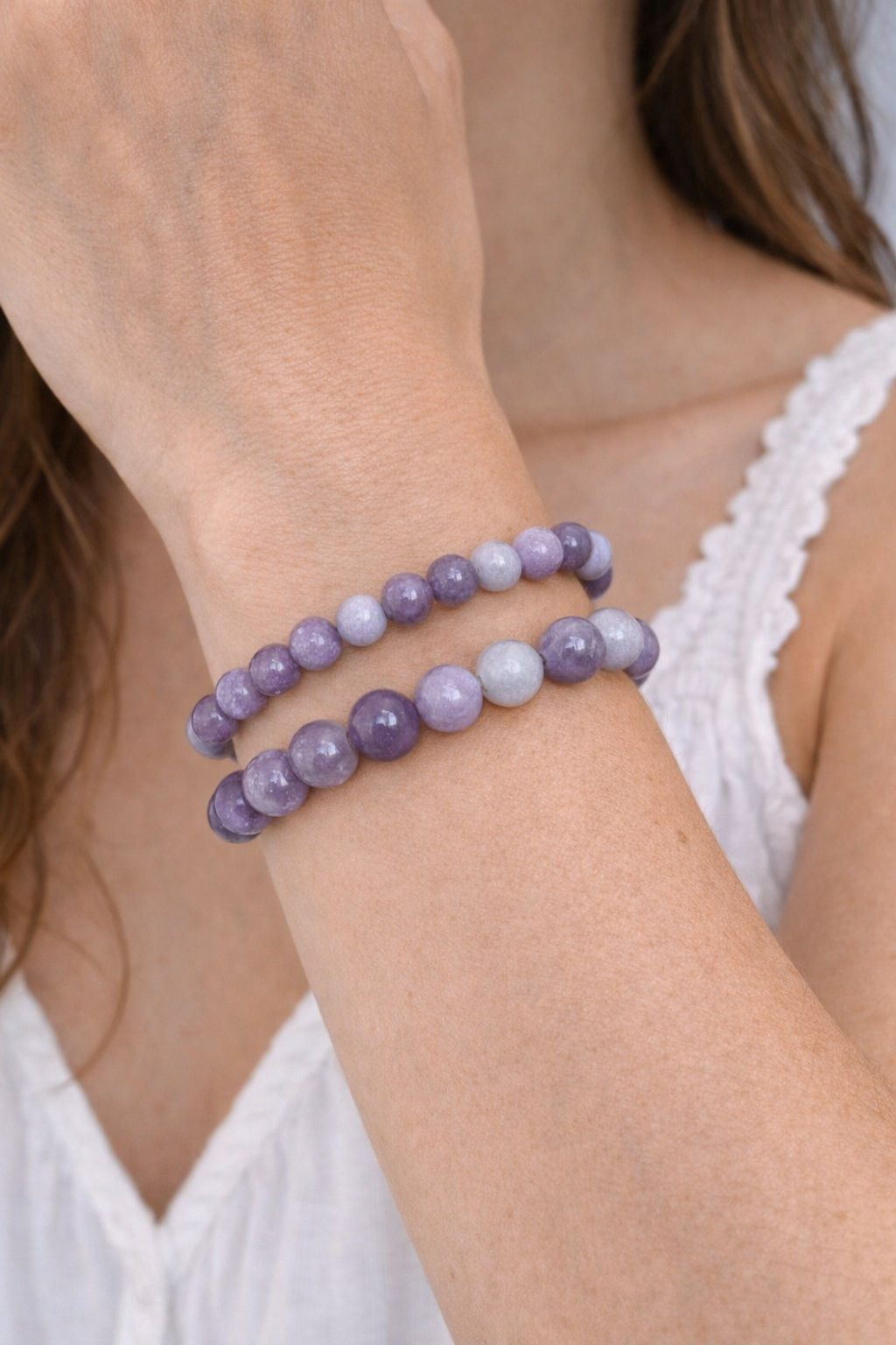 Pulsera con piedra Lepidolita - Piedra de la transición 