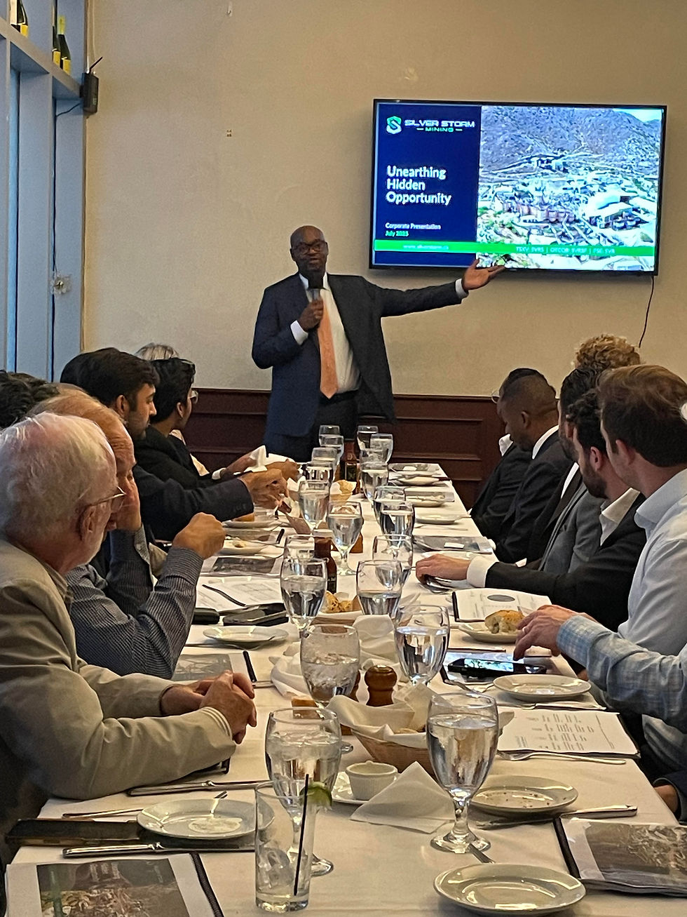 We had the pleasure of hosting Silver Storm Mining for dinner on July 23, where CEO Greg McKenzie presented the company’s strategy to restart the past‑producing La Parrilla silver complex in Durango. The complex hosts a 2,000 t/d mill and five mines that produced 34.3 million silver‑equivalent ounces between 2005 and 2019 and is being readied for a Q4 2025 restart. Buoyed by recent high‑grade intercepts and a 107 % increase in measured & indicated, Silver Storm is capitalising on rising silver demand. Now backed by a C$4 million financing for plant refurbishment and multiple debt‑plus‑offtake proposals, the company is in the final stages of advancing processing upgrades, permitting and financing to become a mid‑tier silver producers.