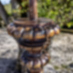 Thumbnail: Impressive Pair of Mid 1800's Continental Oak Pricket Altar Candlesticks