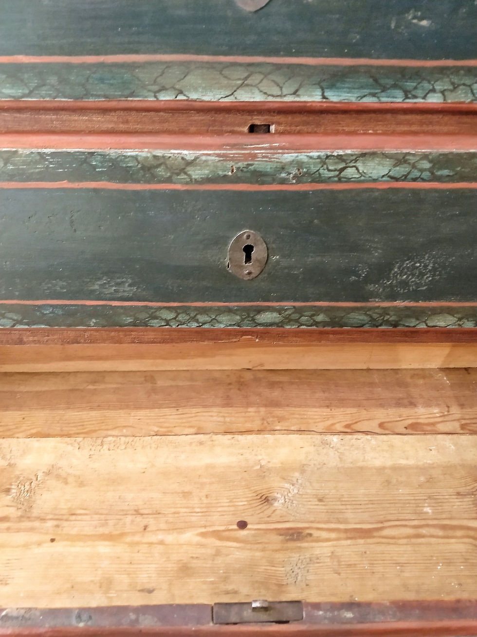 Thumbnail: 18TH C Primitive Painted Swedish Marriage Cupboard