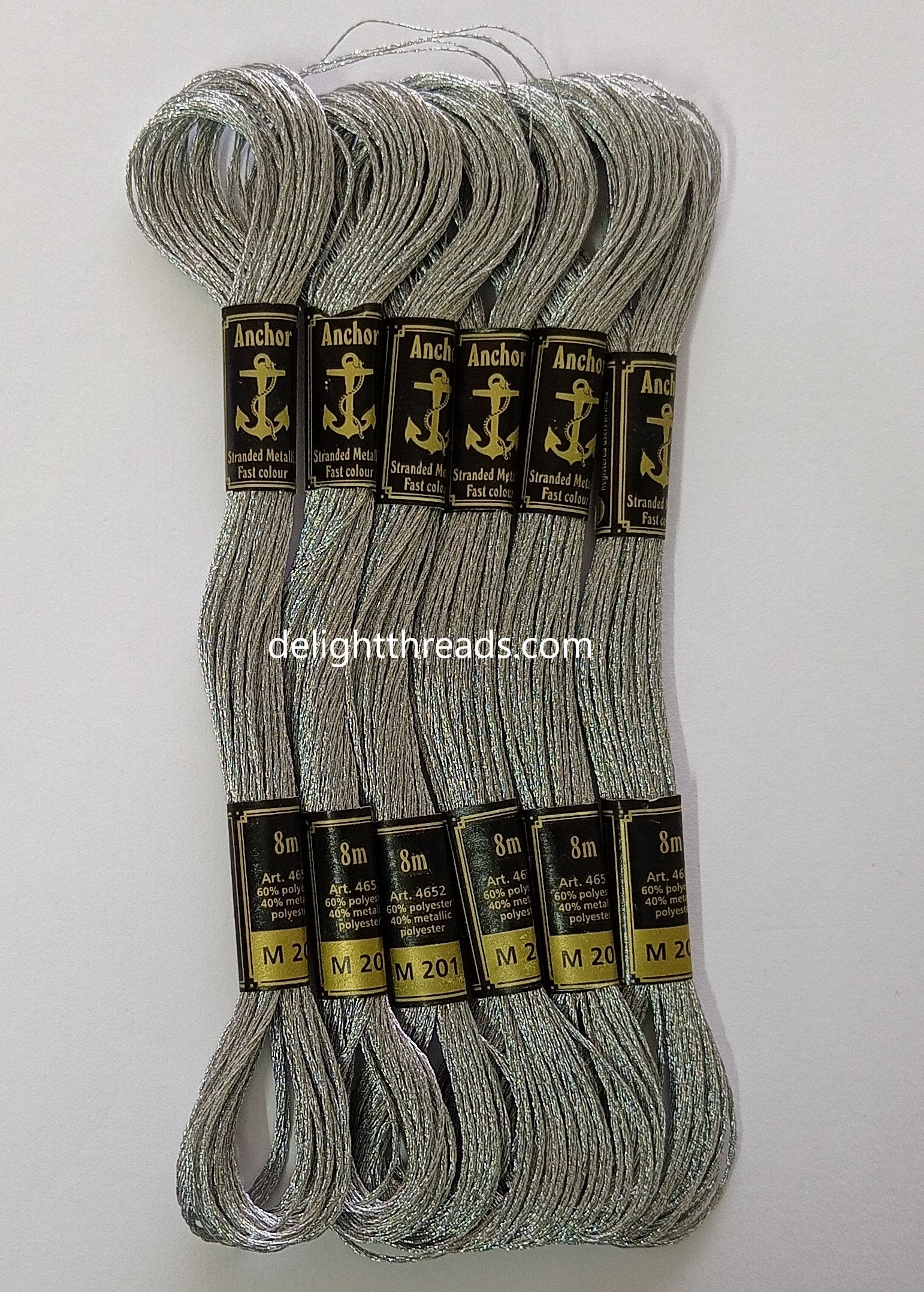 Anchor Shade M-201 - Set of 6 Skeins in Metallic-Color