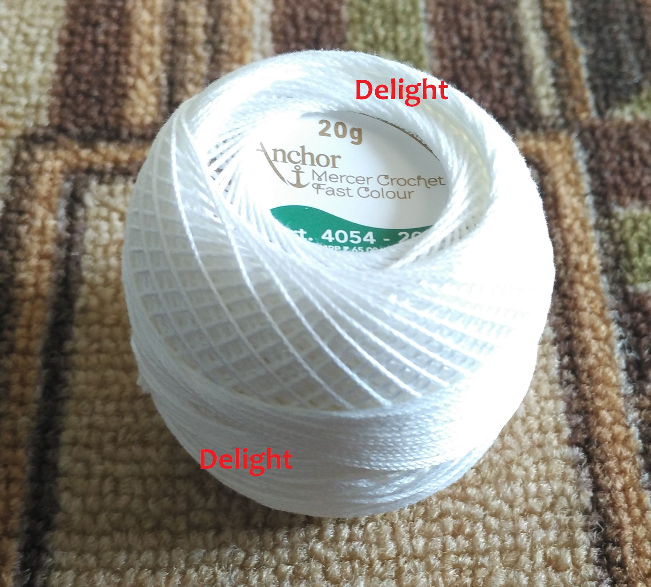 Anchor - White Crochet Ball Cotton Thread - 20gms