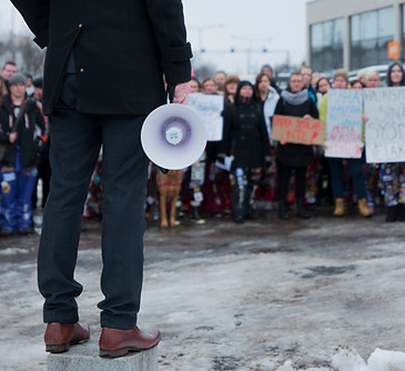 Person with a megaphone