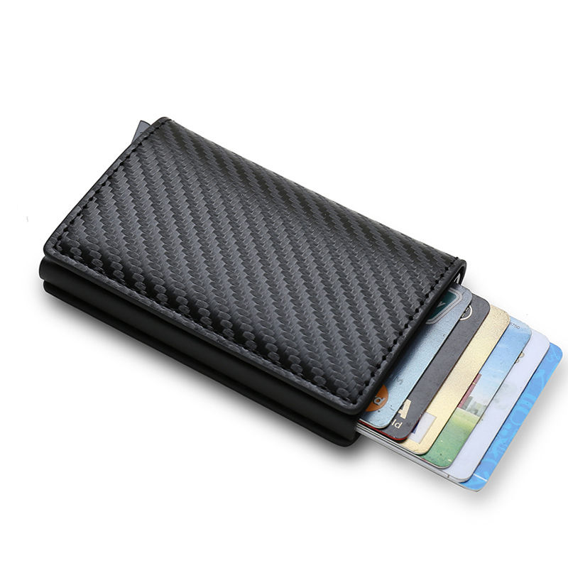 Miniatura: Rfid Aluminum Men Wallet Card Holders Purse Carbon Fiber Men Business Slim Thin 