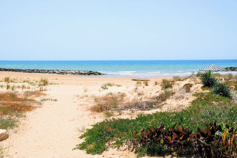 Endless white beaches in Donnalucata, Sicily