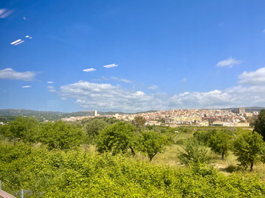 Beautiful views of Val di Noto from the Train outside Noto, Sicily
