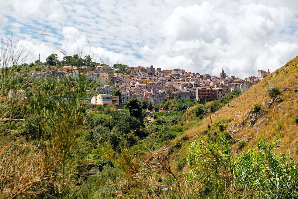 The hillside town of Isnello, Sicily