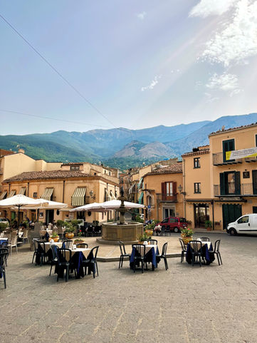 Charming piazza in Castelbuono, Sicily