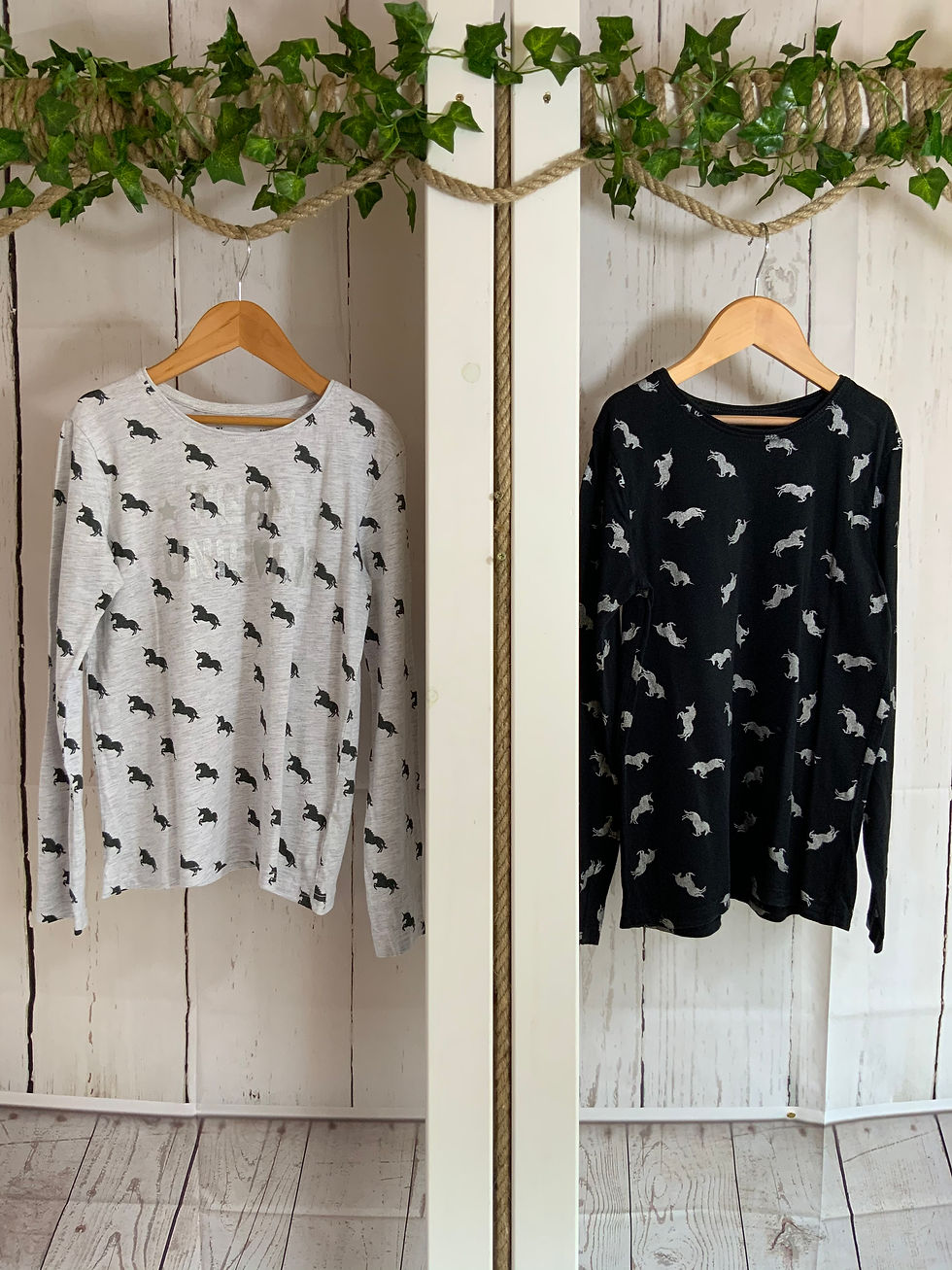 11-12 Years Primark 2x long sleeve unicorn tops