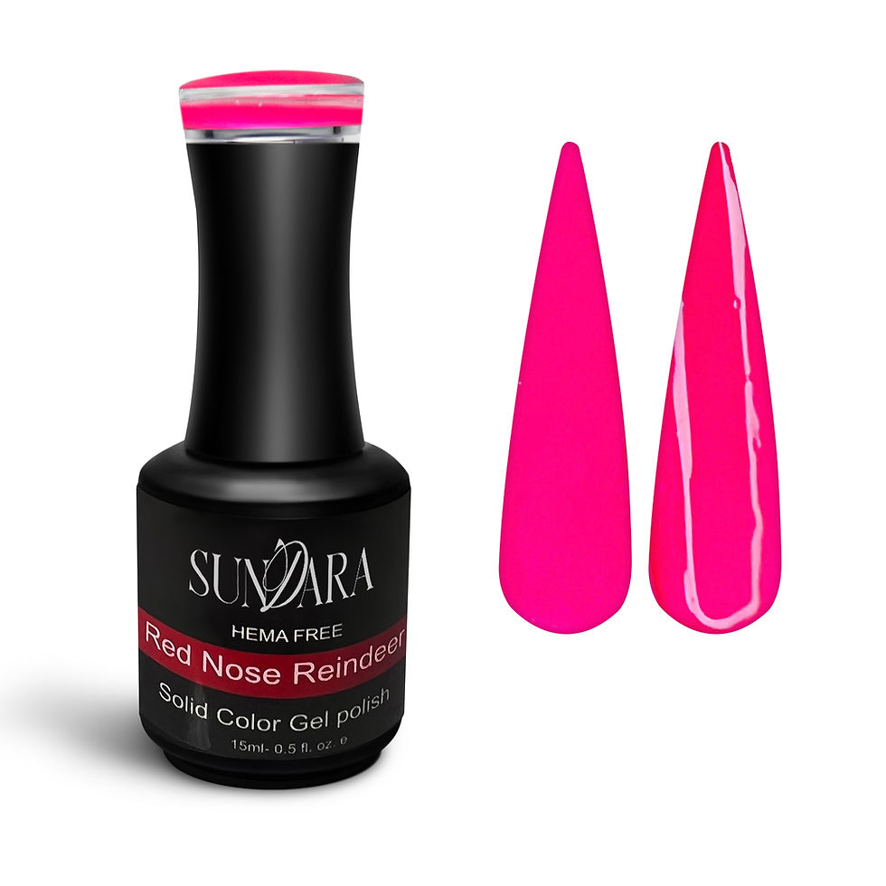 Pink Nose Reindeer- Glow gel polish