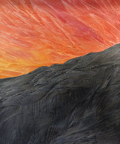 Sunset lights over abstracted waves of the Mediterrenean Sea