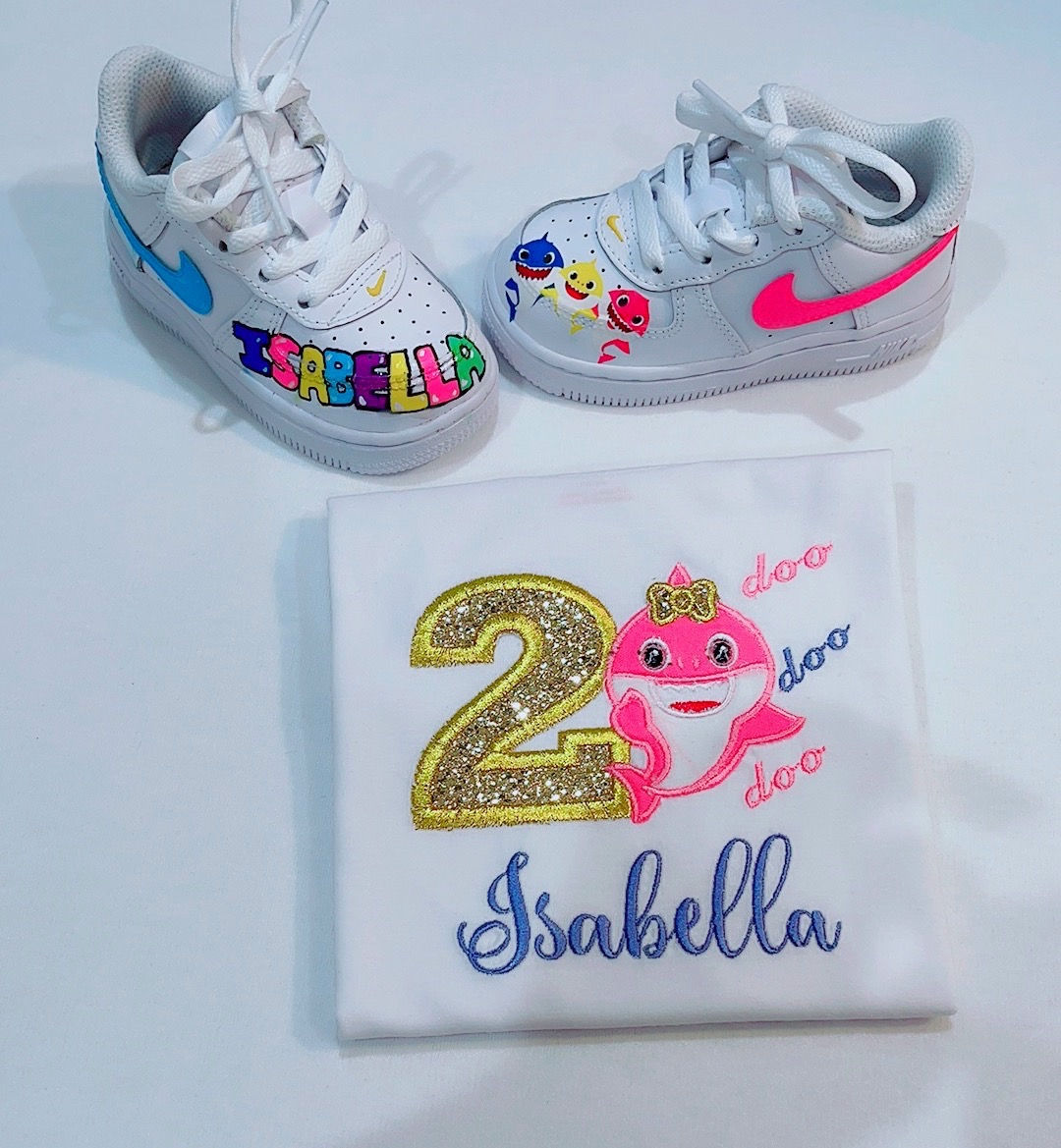 Girl baby shark birthday set