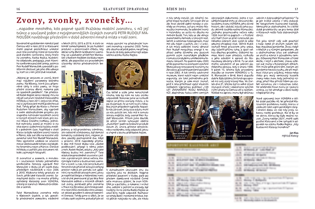 článek v Klatovském zpravodaji (10/21)