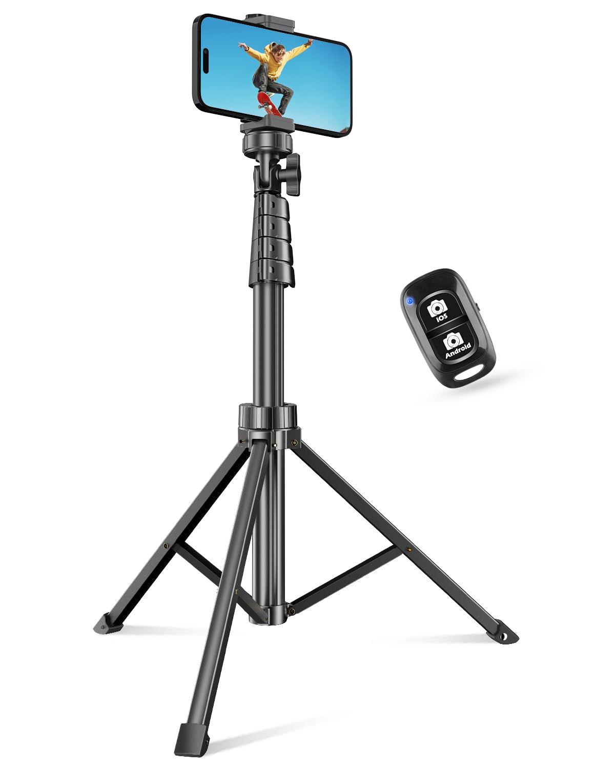 SENSYNE 62" Phone Tripod & Selfie Stick Extendable Cell Phone Tripod Stand with 