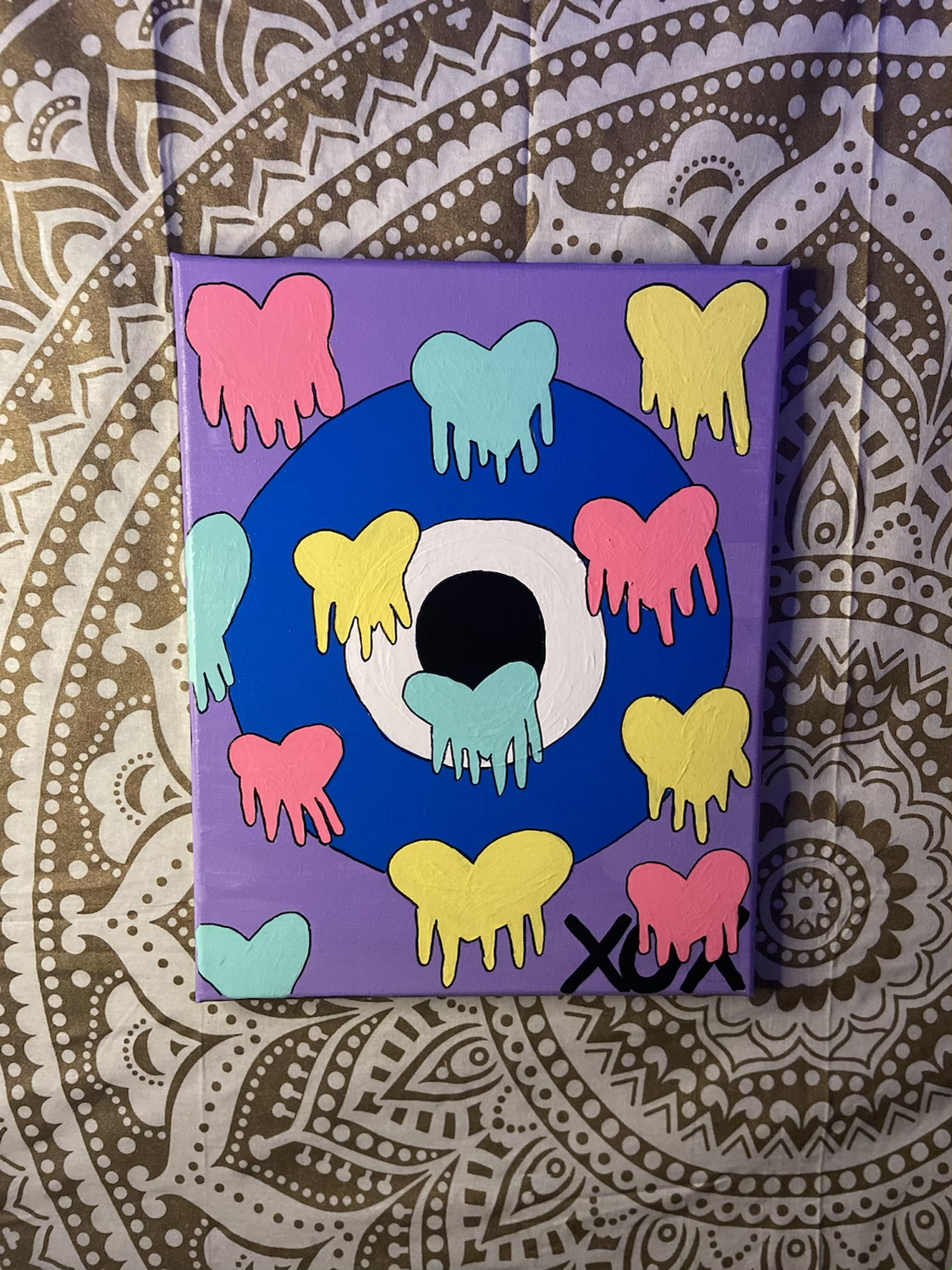 Third Eye With Hearts Canvas 11x14