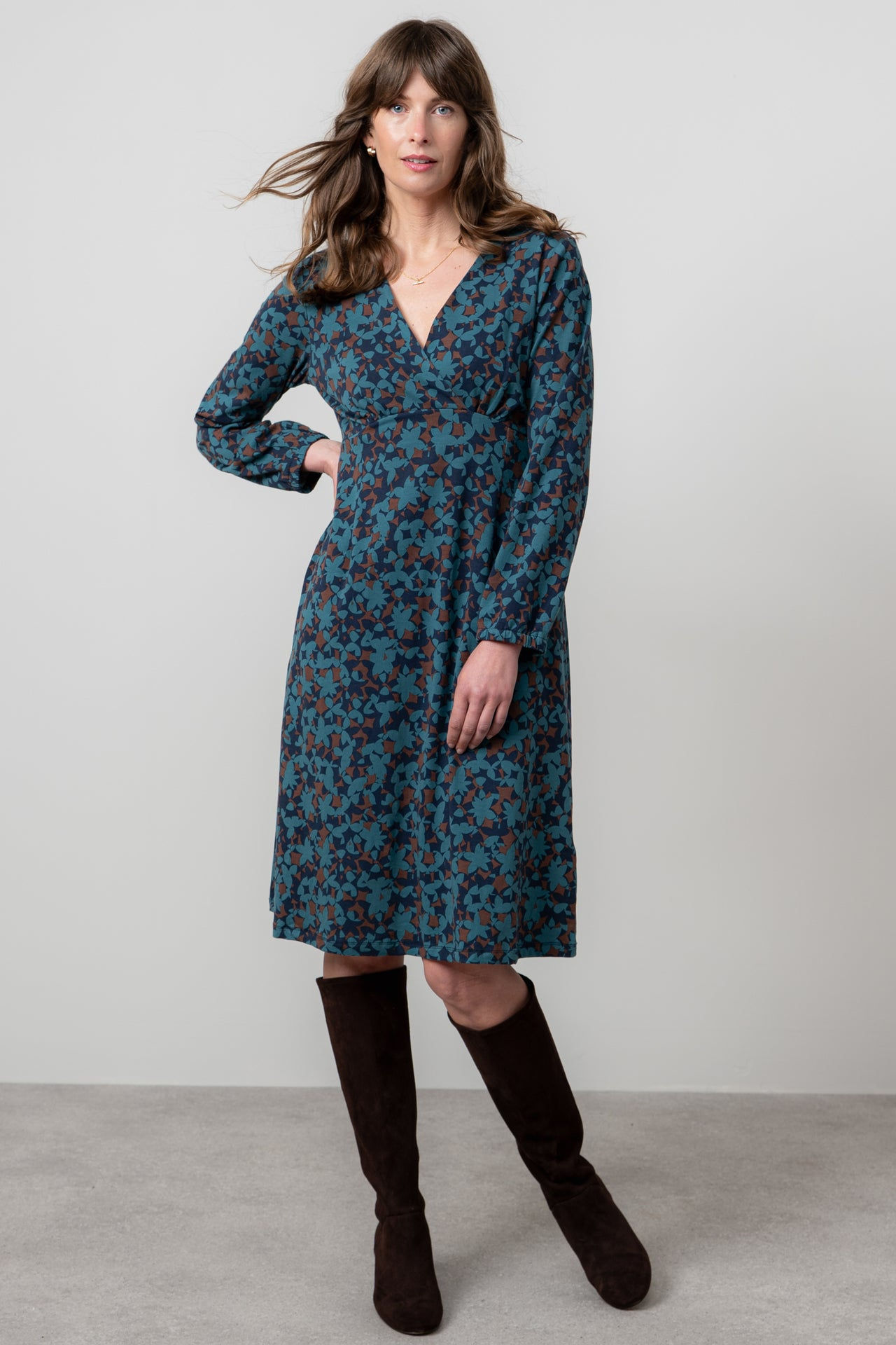Hazel Wrap Dress Geo Bloom