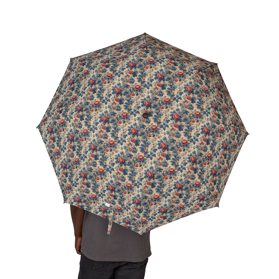 Thumbnail: Vintage Floral Pattern Umbrella | Foldable Rain Parasol, Compact Travel