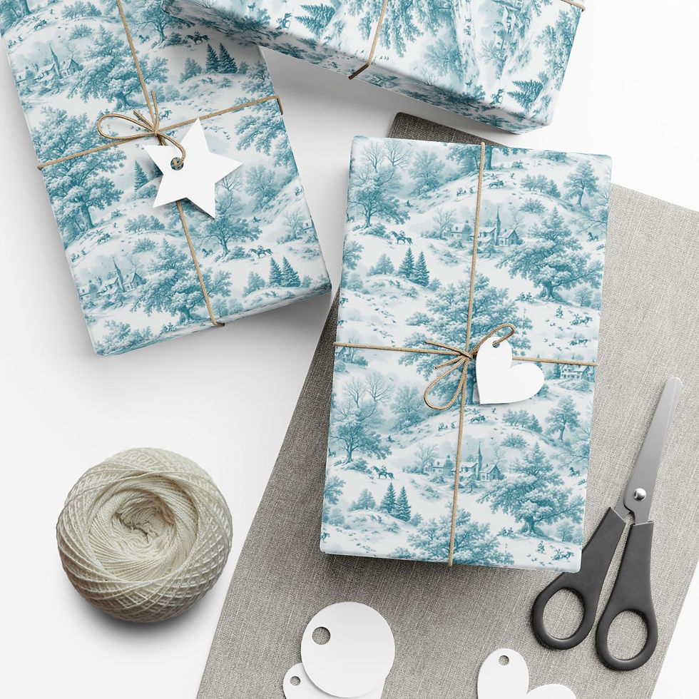 Thumbnail: Toile Winter Pattern | Holiday Wrapping Paper for Christmas, Birthdays