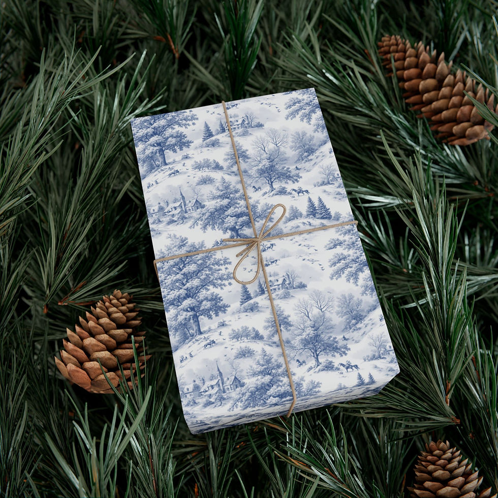 Thumbnail: Toile Winter Pattern | Holiday Wrapping Paper for Christmas Eco-Friendly