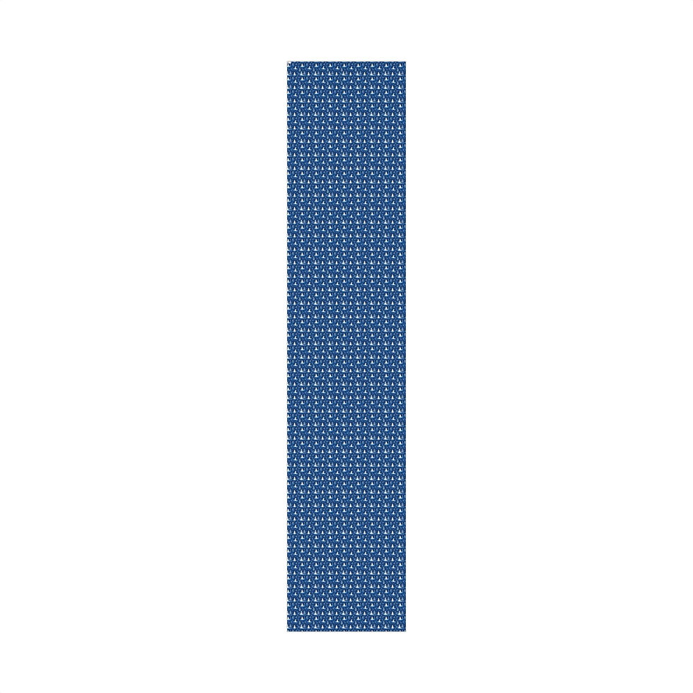 Thumbnail: Snowman and Pine Trees Gift Wrap | Blue Holiday Wrapping Paper