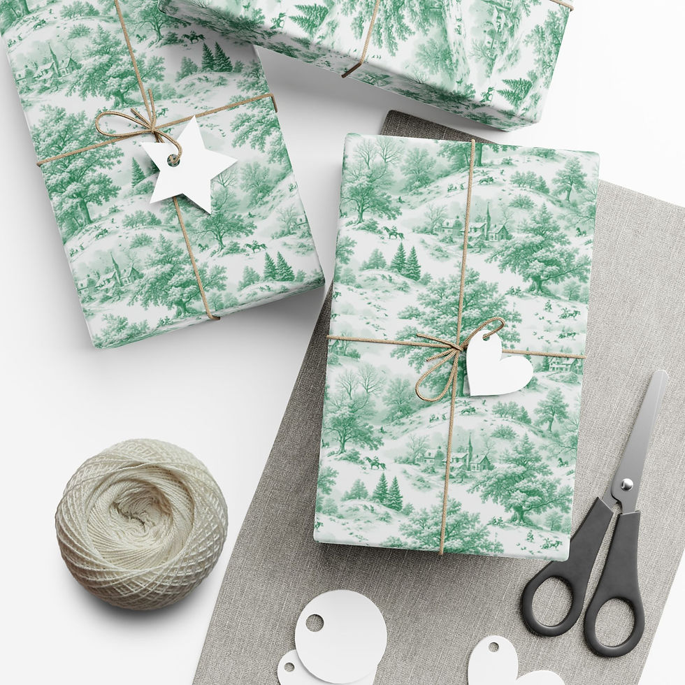 Thumbnail: Toile Winter Pattern | Holiday Wrapping Paper for Christmas, Birthdays