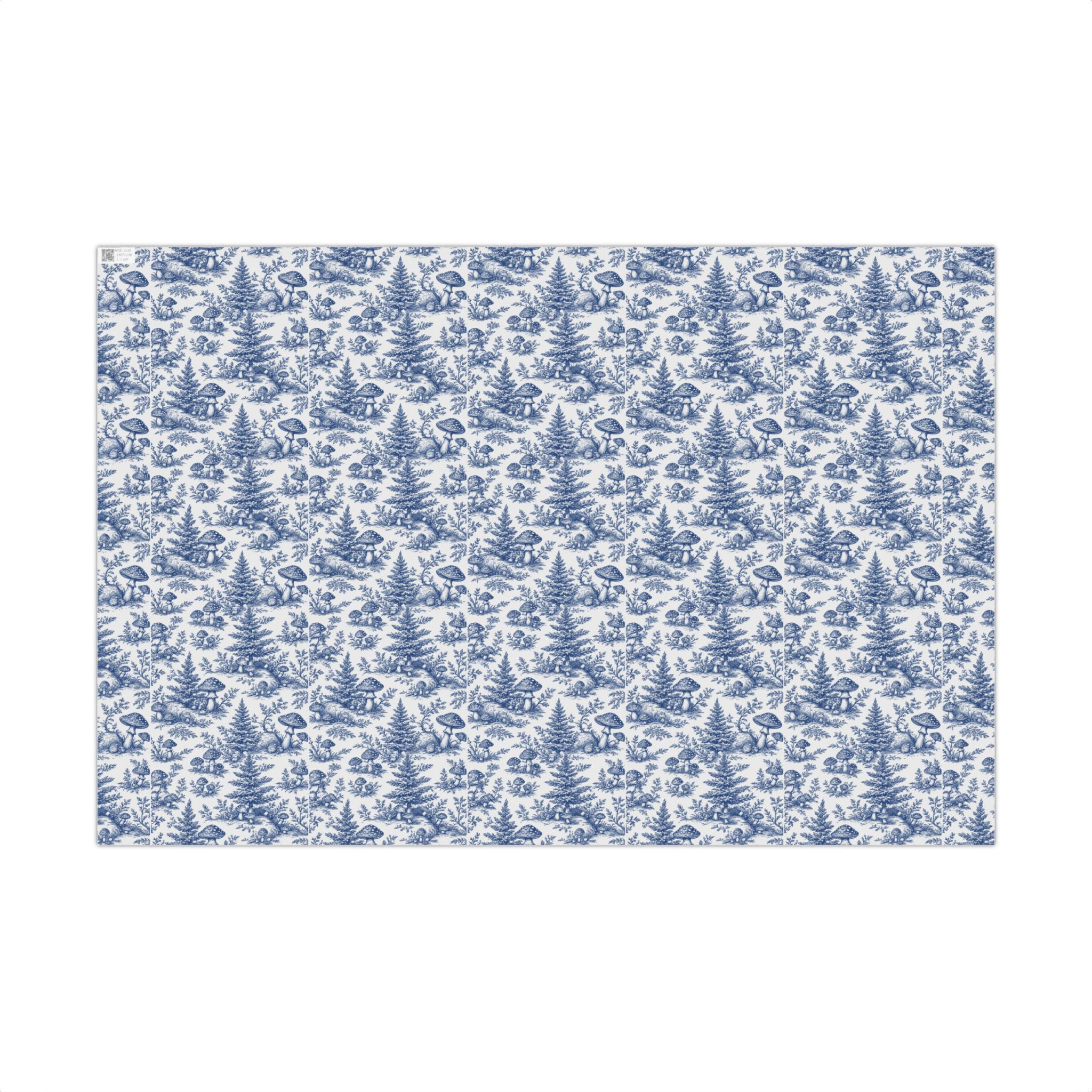 Toile Mushroom Gift Wrap Papers - Eco-Friendly Wrapping, Seasonal Packaging