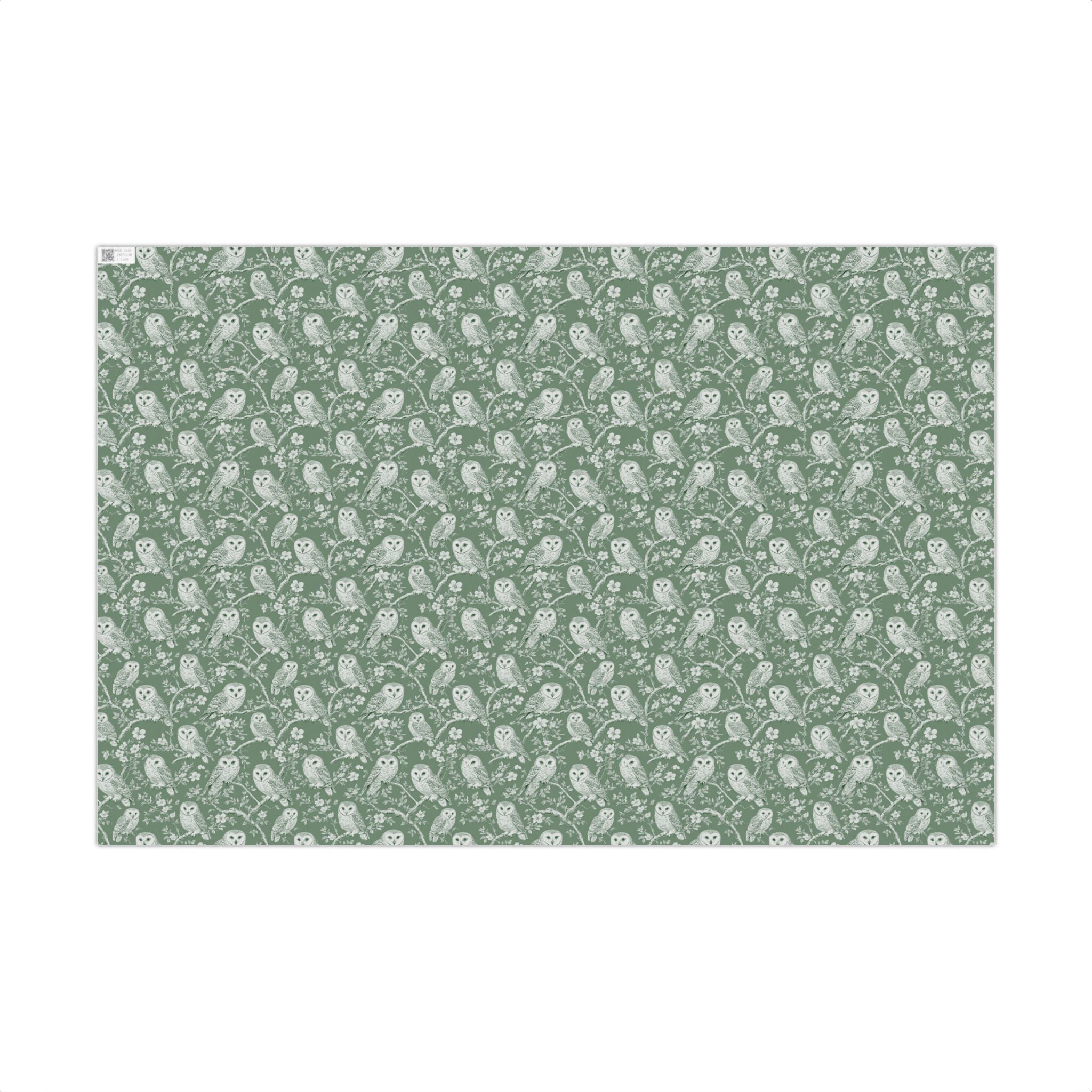 Barn Owl Pattern Gift Wrap Paper | Woodland Owl Wrapping Paper