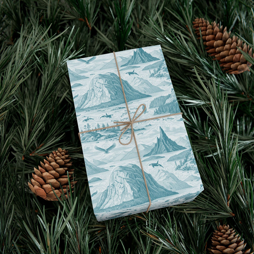 Thumbnail: Squamish Toile Wrapping Paper, West Coast Toile- Eco-Friendly Wrapping Paper