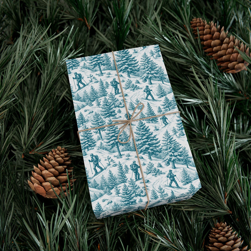 Thumbnail: Winter Forest Tree Pattern Gift Wrap Papers | Holiday Wrapping Paper