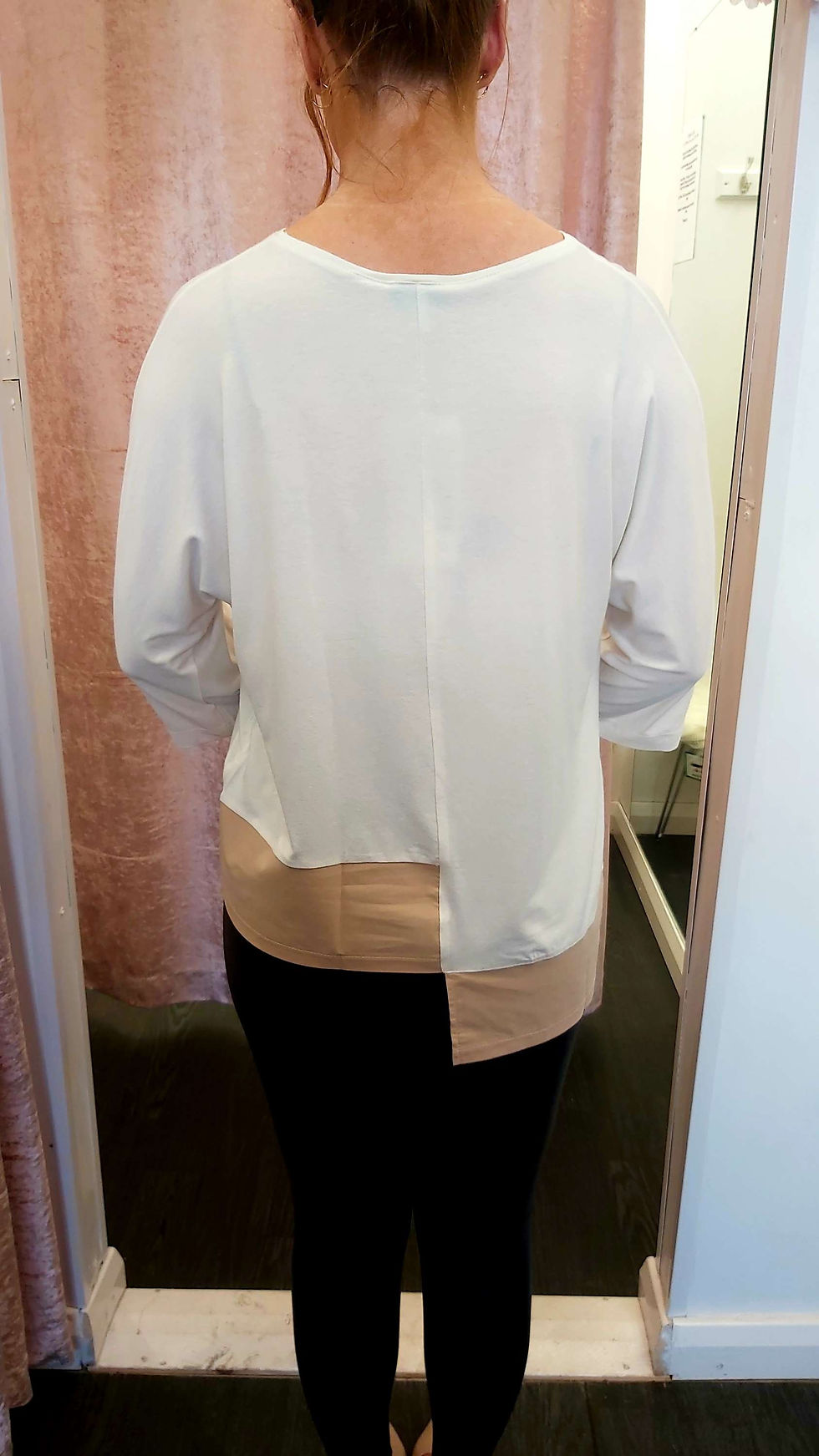 Thumbnail: Tan & cream long sleeve top.
