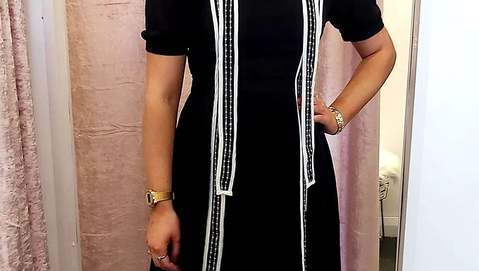 Black & Ivory ribbon dress.