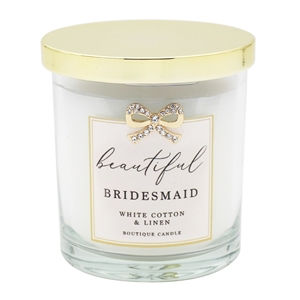 Thumbnail: Glass Candle with Diamante Bow 