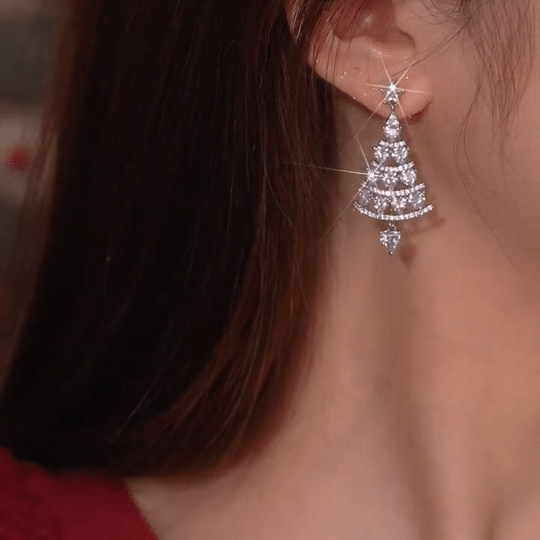 Sparkle Christmas Tree Earrings 