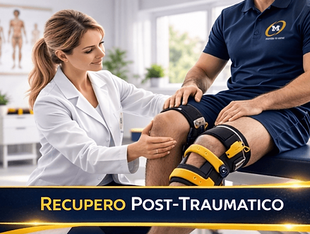 "Fisioterapista assistendo paziente in riabilitazione post-operatoria del ginocchio con supervisione 1:1"