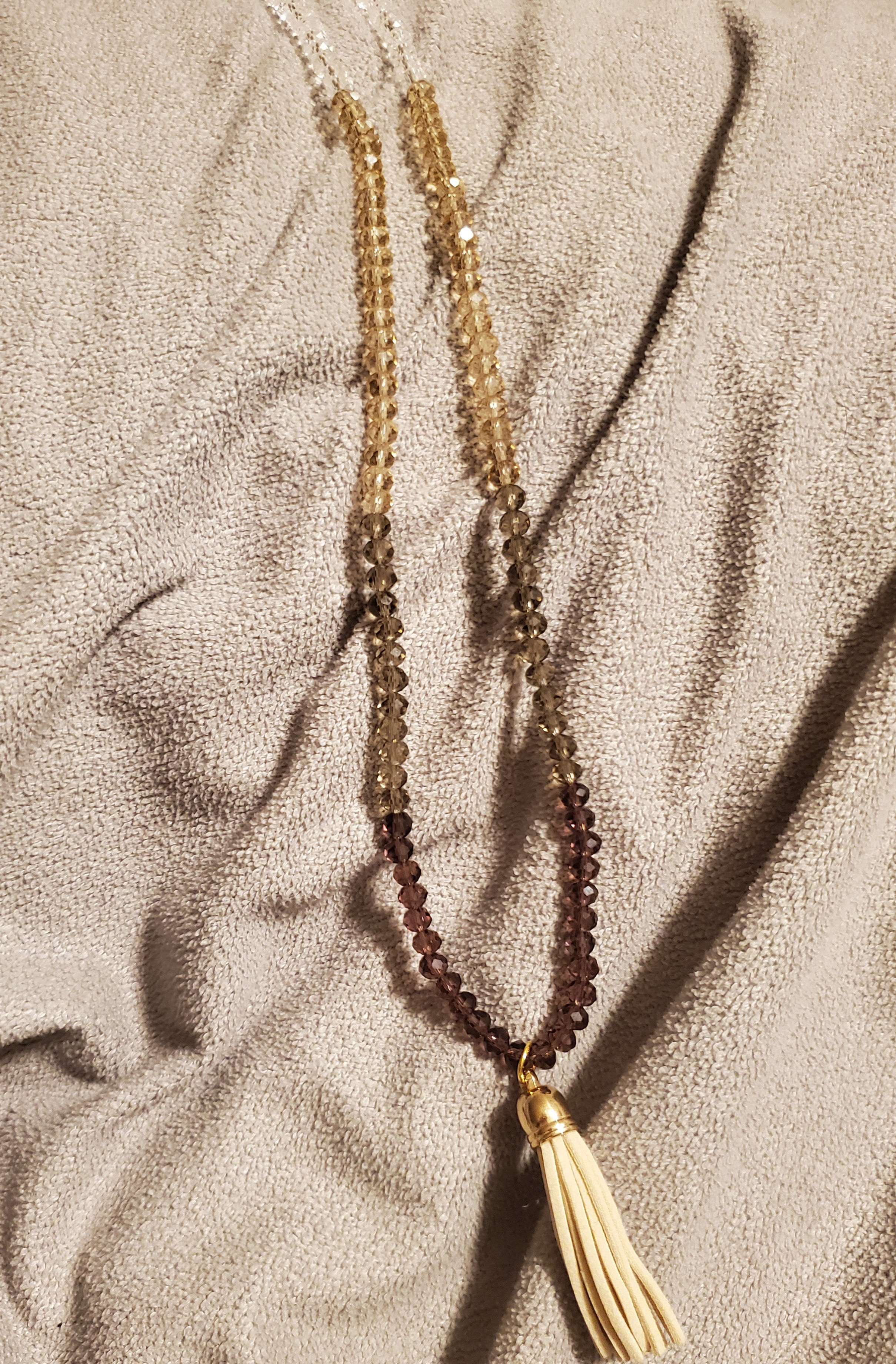 Earthtone Beaded Tassel Necklace